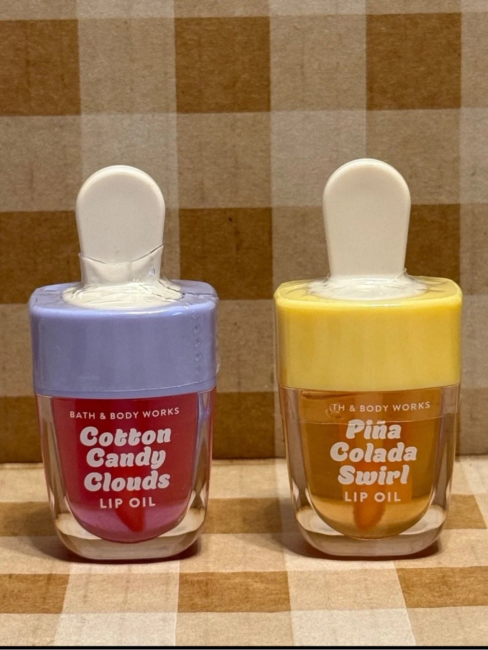 Bath & Body Works Cotton Candy Clouds & Pina Colada Swirl Lip Oil Set NEW